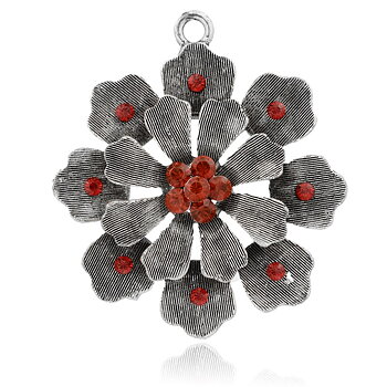 Large Luxury pendant -  Red Flower