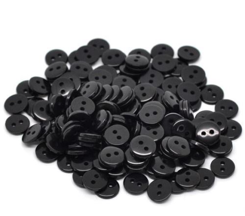 Plastic button, Black 9mm