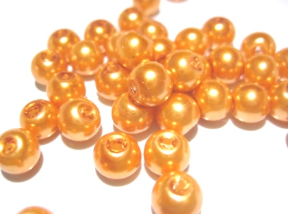 Waxed Glass Beads, 6mm gold