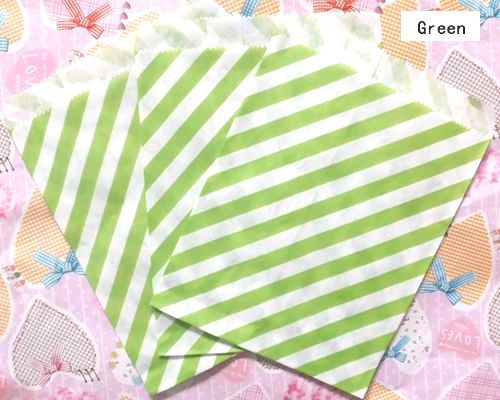 Papperspåse Lime Diagonal Stripe, Retro