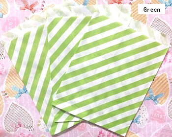 Paper bag Limegreen stripe diagonal