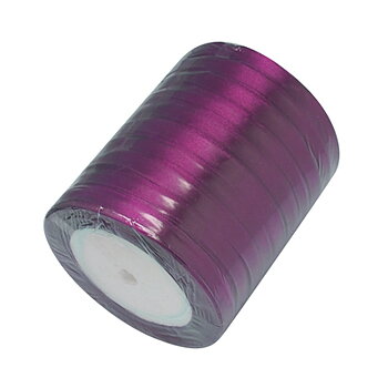 Satinband, Plommonlila  6mm , hel rulle