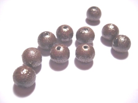 Ice beads, 10mm, dark nougat