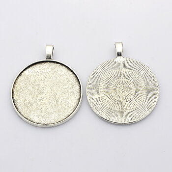 Cabochon Setting , Silver antique 35mm