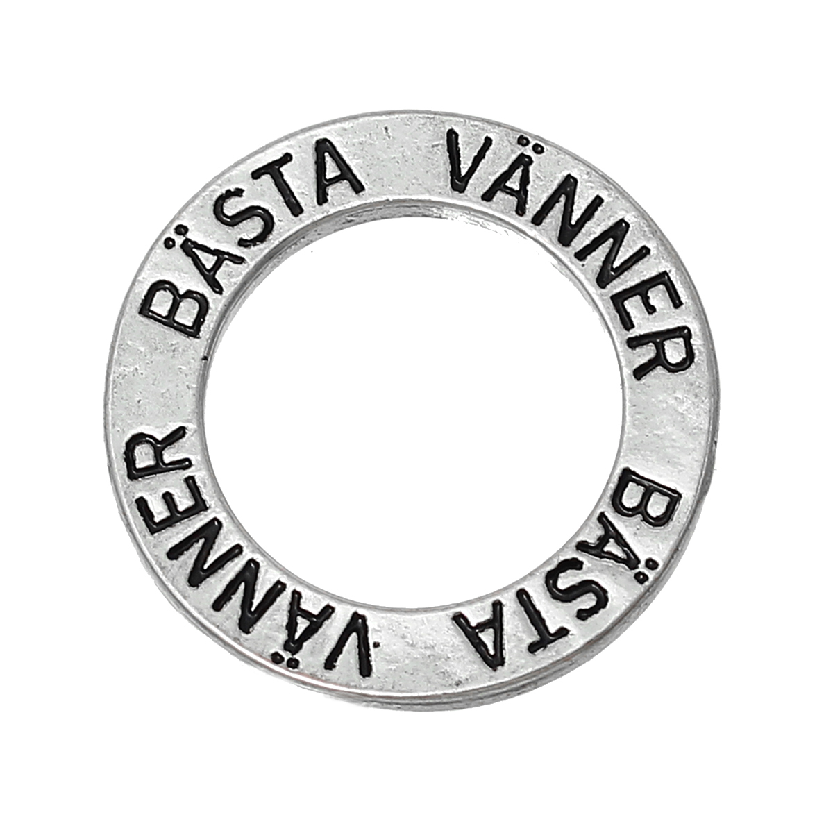 Budskapsring, silver  "BÄSTA VÄNNER"