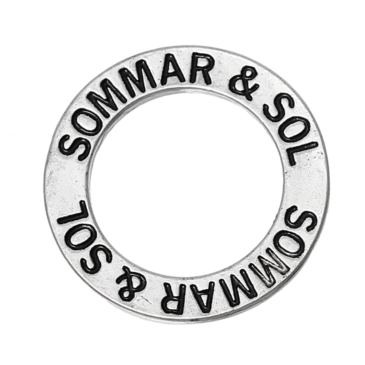 Budskapsring, silver  "SOMMAR & SOL"