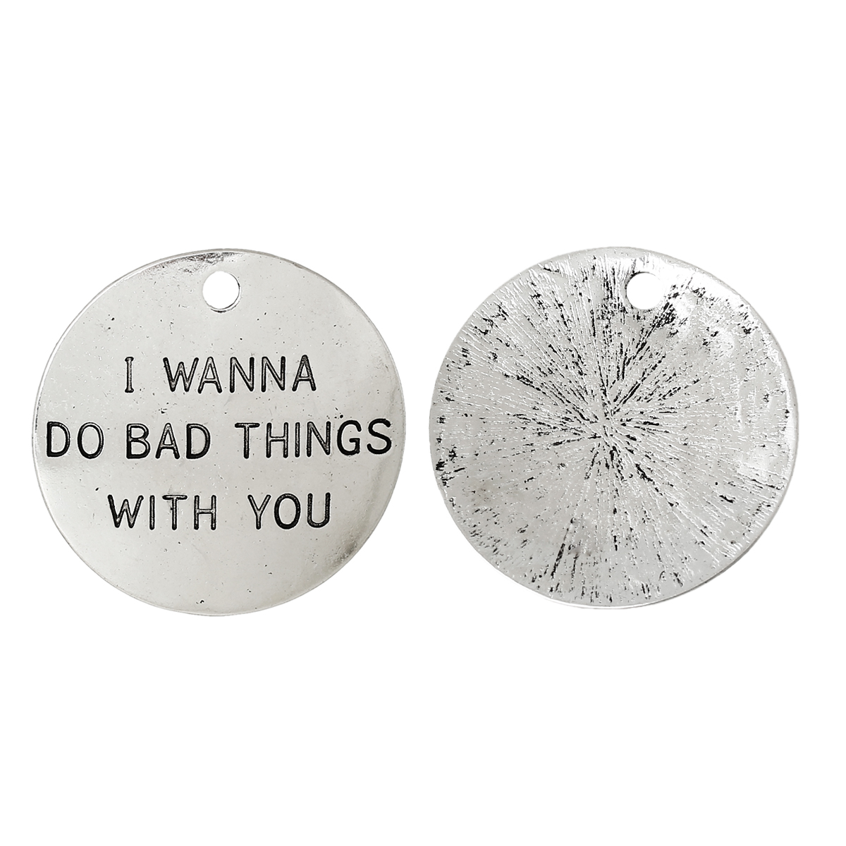 Texthänge/ Budskap, Silver "I wanna do bad things..."