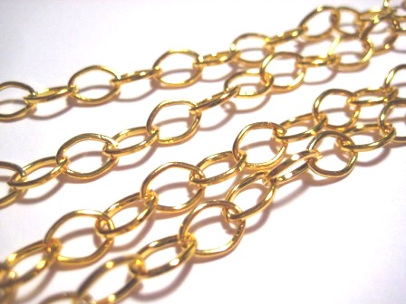 Kedja -oval, guld  6,5x9mm, 1m