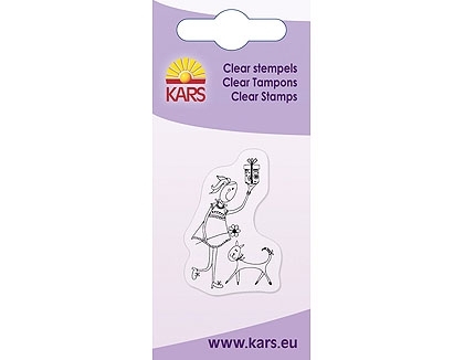 Clearstamp - flicka med katt