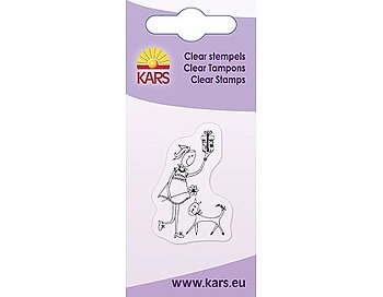 Clearstamp - flicka med katt