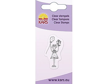 Clearstamp - flicka med ballong