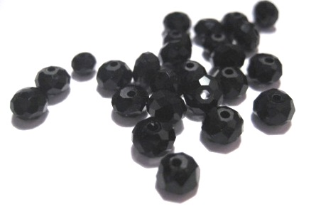 Facetterad , Svart  6mm