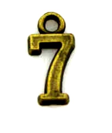 Charm,  bronze plated number 7 - 2