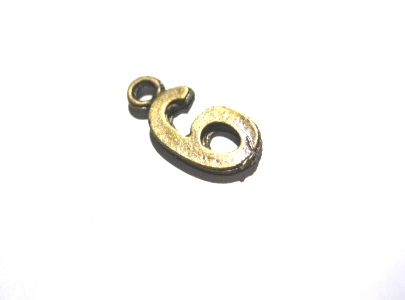 Charm,  bronze plated number 7