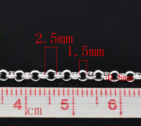Ärtkedja 2,5mm, silver 1 m - 2
