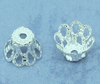 Pärlhattar, silver 6mm