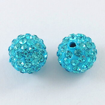 Polymer clay bead 10mm,  Turqouise 