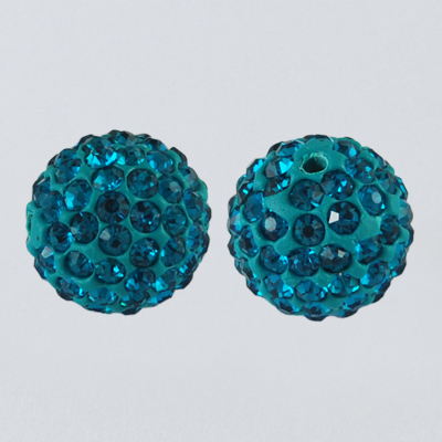 Polymer clay bead 10mm,  Teal 