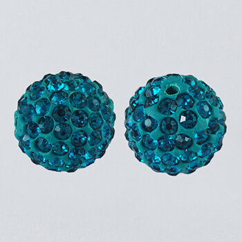 Polymer clay bead 10mm,  Teal 