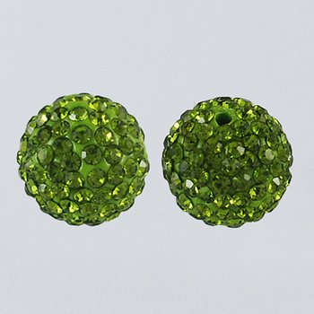 Polymer clay bead 10mm,  Olive  