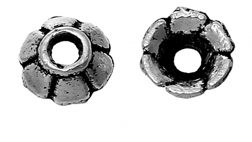 bead hats, 3x2mm, Antique silver - 2