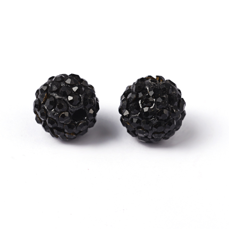 Polymer clay bead 10mm,  Black  
