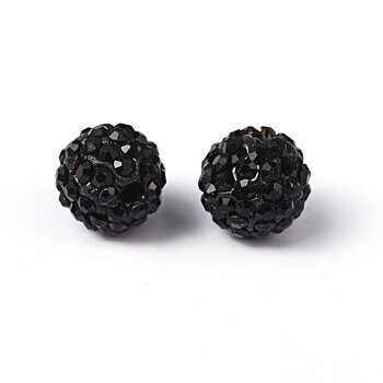 Polymer clay bead 10mm,  Black  