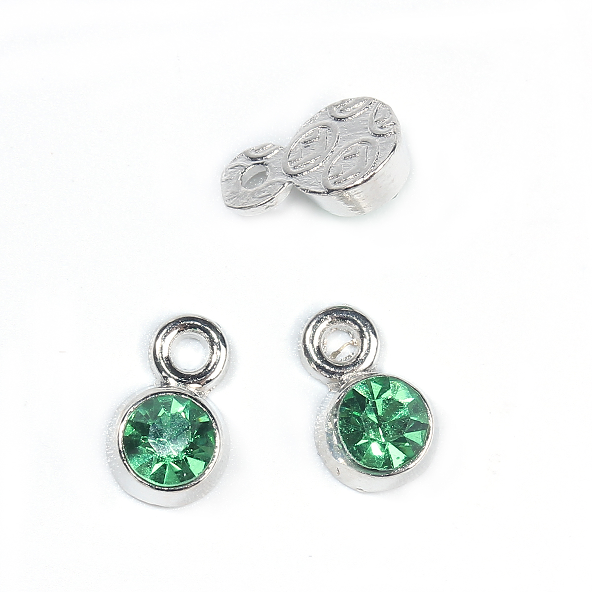 Berlock - Rhinestone Månadsten, Augusti, Grön - 2