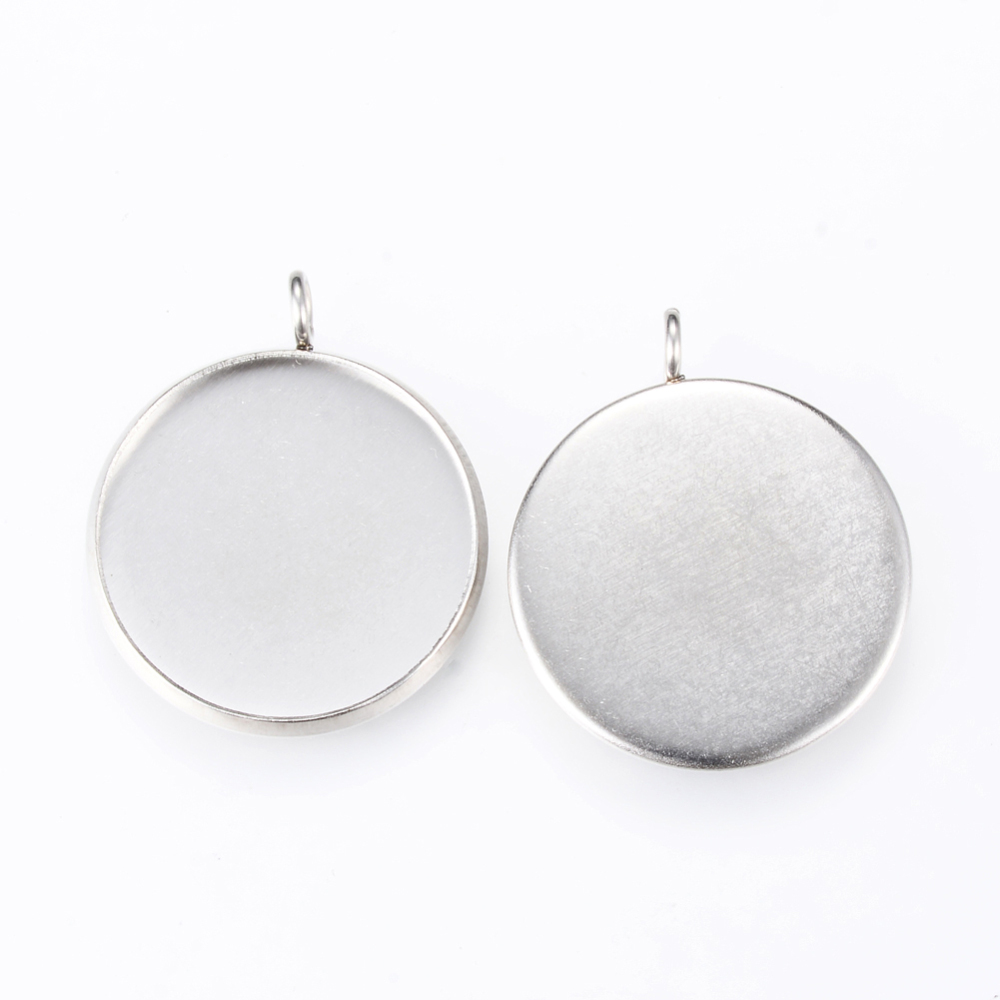 Cabochon Setting / Charm round Stainless Steel, 16mm