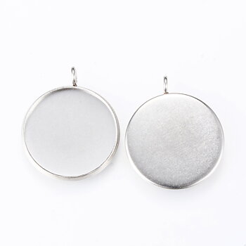 Cabochon Setting / Charm round Stainless Steel, 16mm