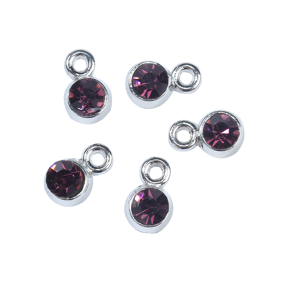 Berlock - Rhinestone Månadssten Februari, mörklila