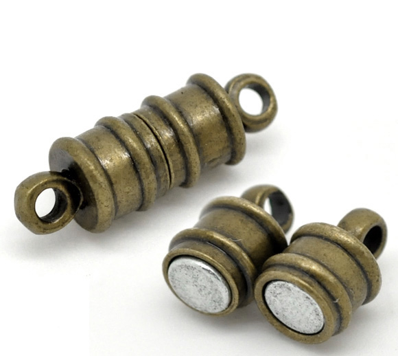 Magnetlås i brons - mönstrat runt 17mm