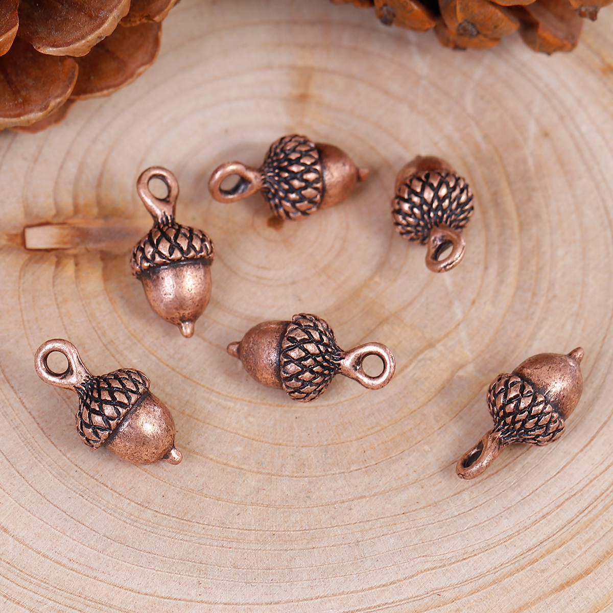 Charm,  Copper, Acorn 18mm - 2