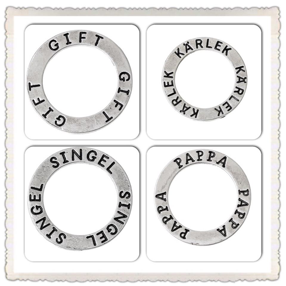 Budskapsring, silver  Mix 10 st - 2