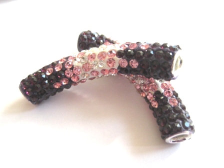 Rhinestone tube pink/purple mix