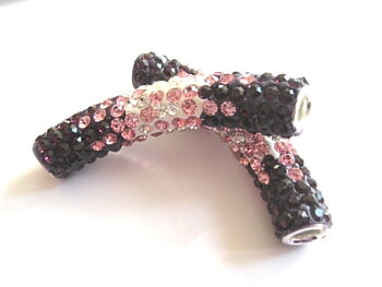 Rhinestone tube pink/purple mix