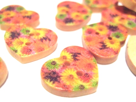 Wood buttons, 17x15mm  