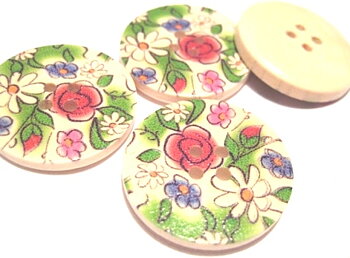 Wood buttons, 30mm  