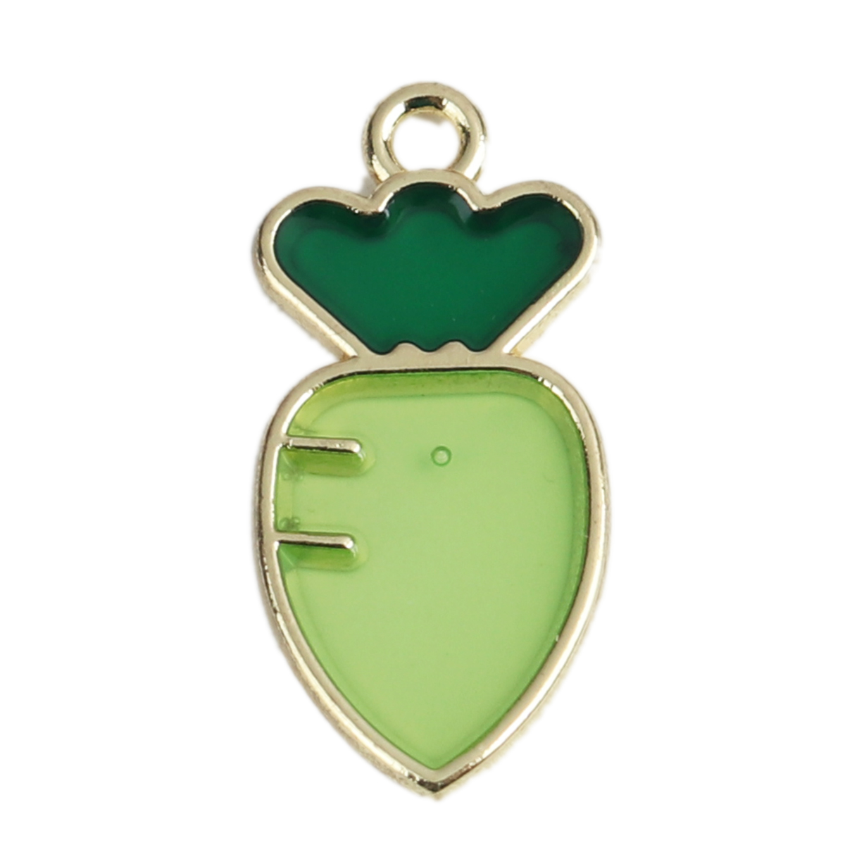 Charm  enameld raddish green