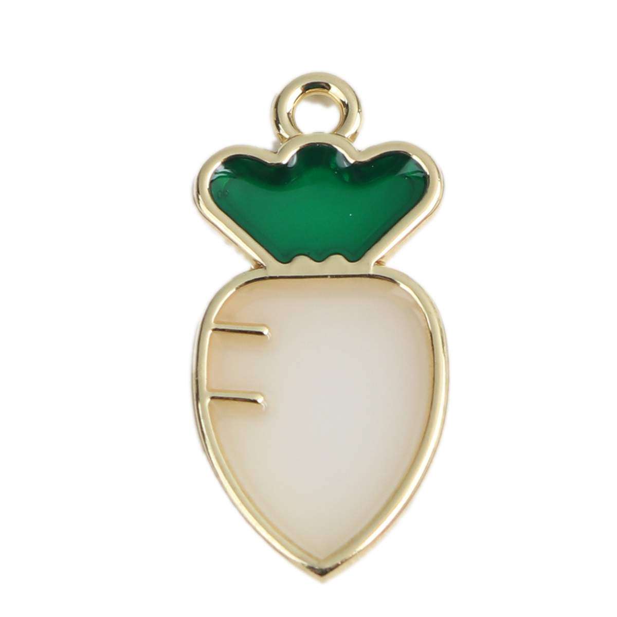 Charm  enameld raddish  White
