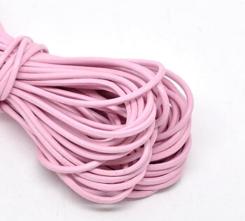  leatheroid, round 2mm, 1m pink
