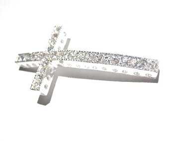 Kors 45mm m strass-stenar - Silver m strass-stenar, Clear