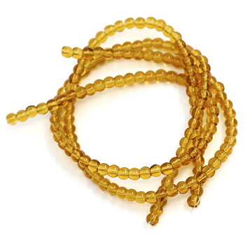 Round glass beads, 4mm, amber . 1 strand