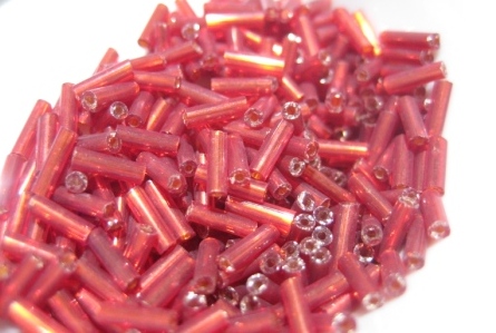 Seedbeads - Hexagon tub - Röd, 5mm