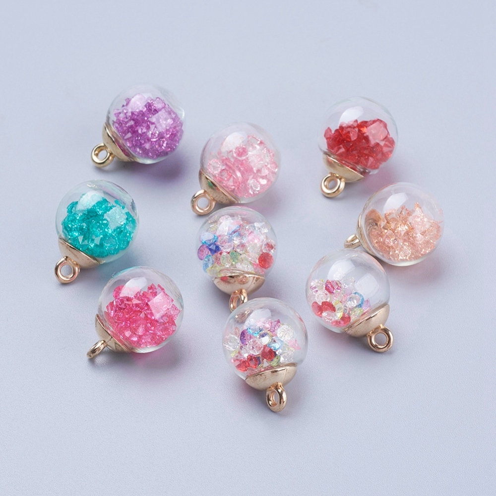 Charm  , glassbubbel  mixed rhinestone
