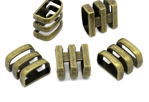 Regaliz - Slider/ Sjalsmycke, brons Tub Hollow