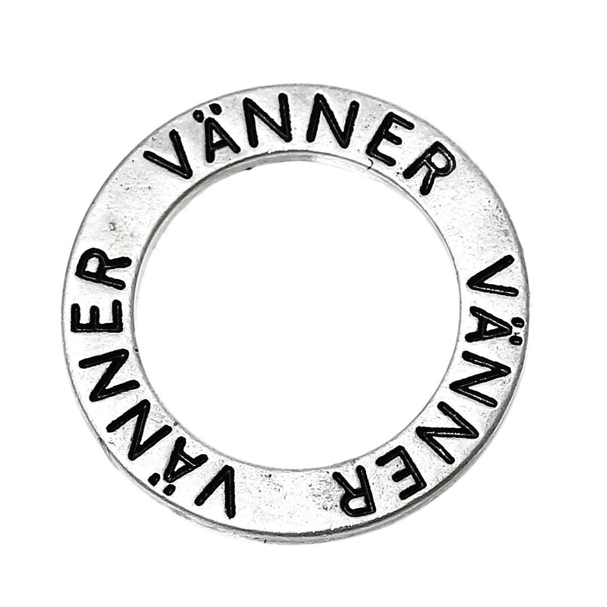 Budskapsring, silver  "VÄNNER""