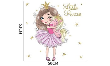 Wall deco,  Girl w unicorn