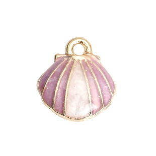 Charm   Enameld shell lilac