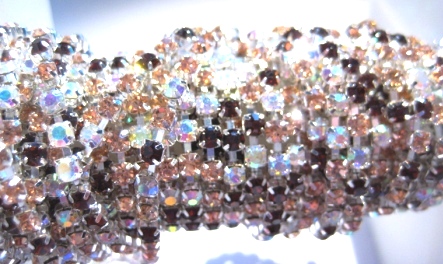 Strass-Kedja - Silver,  Beige / brun/ clear nyans,  SS12